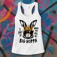 I Love It When You Call Me Big Hoppa Bunny Easter Kids Women's Tank Top thumb 3