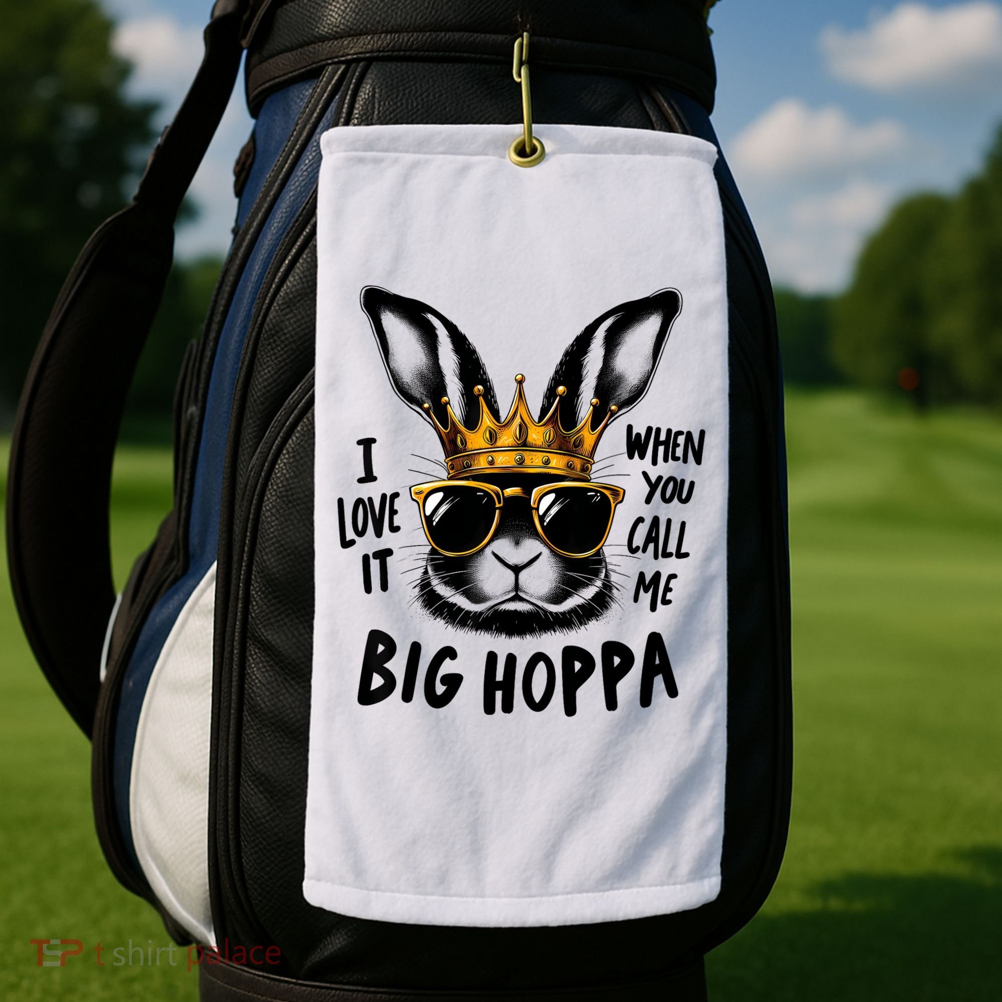 I Love It When You Call Me Big Hoppa Bunny Easter Kids Golf Towel