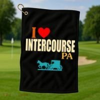 I Love Intercourse Funny Pa Golf Towel thumb 1