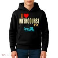 I Love Intercourse Funny Pa Kids Hoodie thumb 4