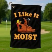 I LIKE IT MOIST Funny Thanksgiving Foods Family Group Set Golf Towel thumb 1