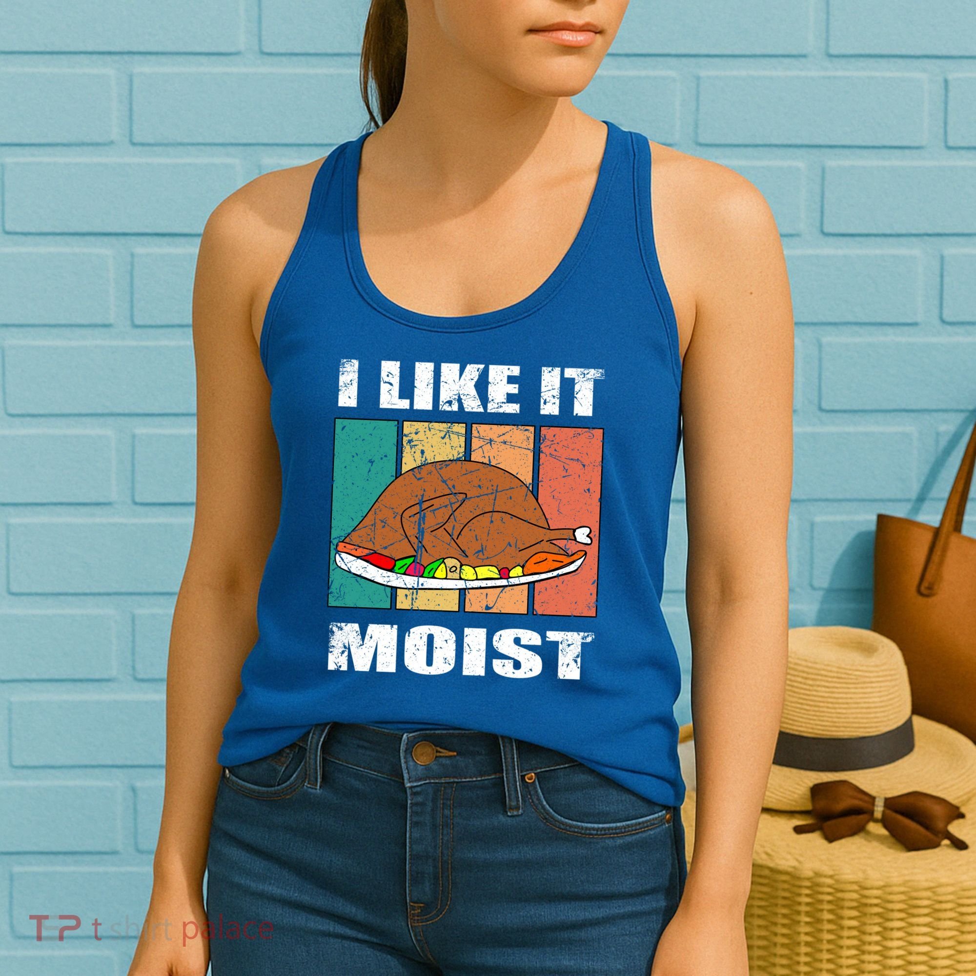 I Like It Moist Throwback Thanksgiving Dinner Family Gift Women's Tank Top