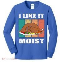 I Like It Moist Throwback Thanksgiving Dinner Family Gift Kids Long Sleeve Shirt thumb 0