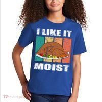 I Like It Moist Throwback Thanksgiving Dinner Family Gift Kids T-Shirt thumb 2