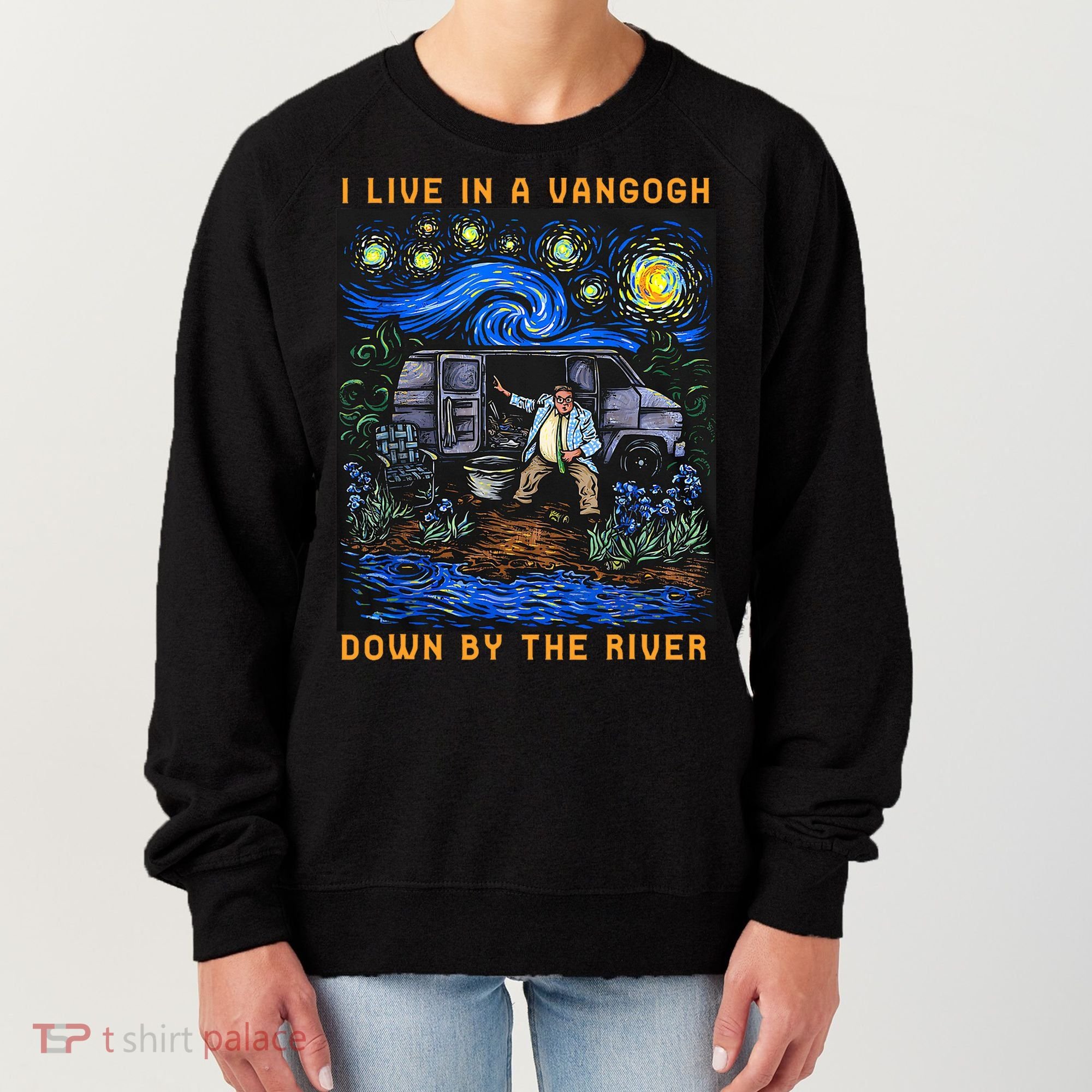 I Live In A Van Gogh Downby The River Women's Sweatshirt