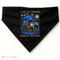 I Live In A Van Gogh Downby The River USA-Made Doggie Bandana thumb 0