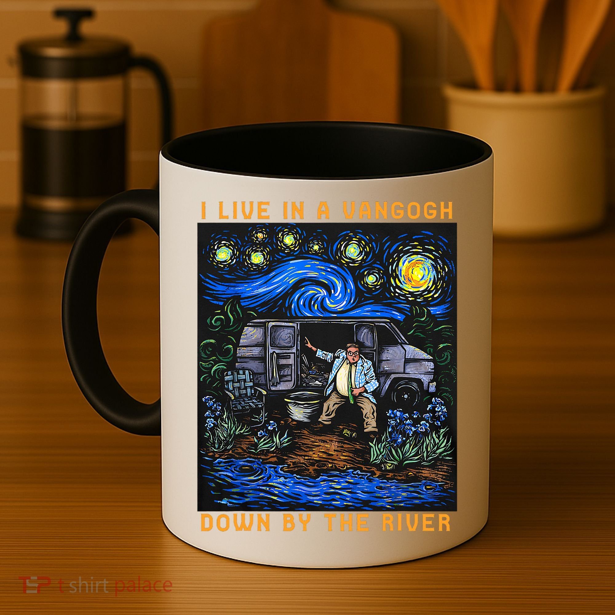 I Live In A Van Gogh Downby The River Coffee Mug