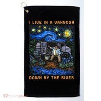 I Live In A Van Gogh Downby The River Golf Towel thumb 0