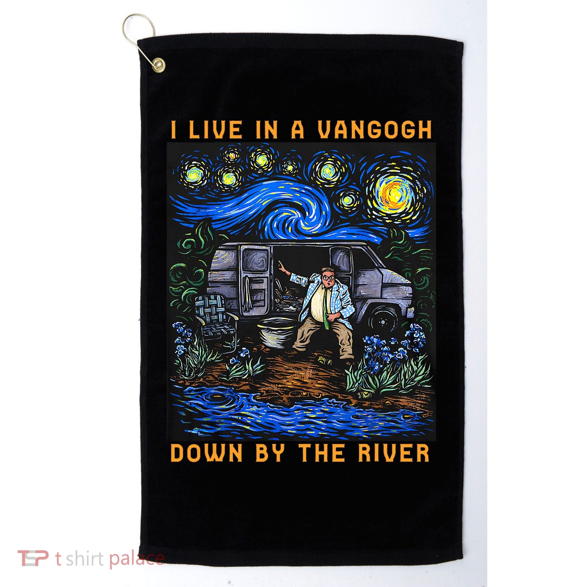 I Live In A Van Gogh Downby The River Golf Towel