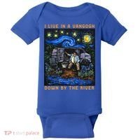 I Live In A Van Gogh Downby The River Baby Bodysuit thumb 0