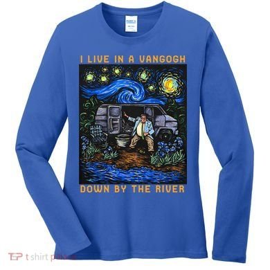 I Live In A Van Gogh Downby The River Women's Long Sleeve Shirt
