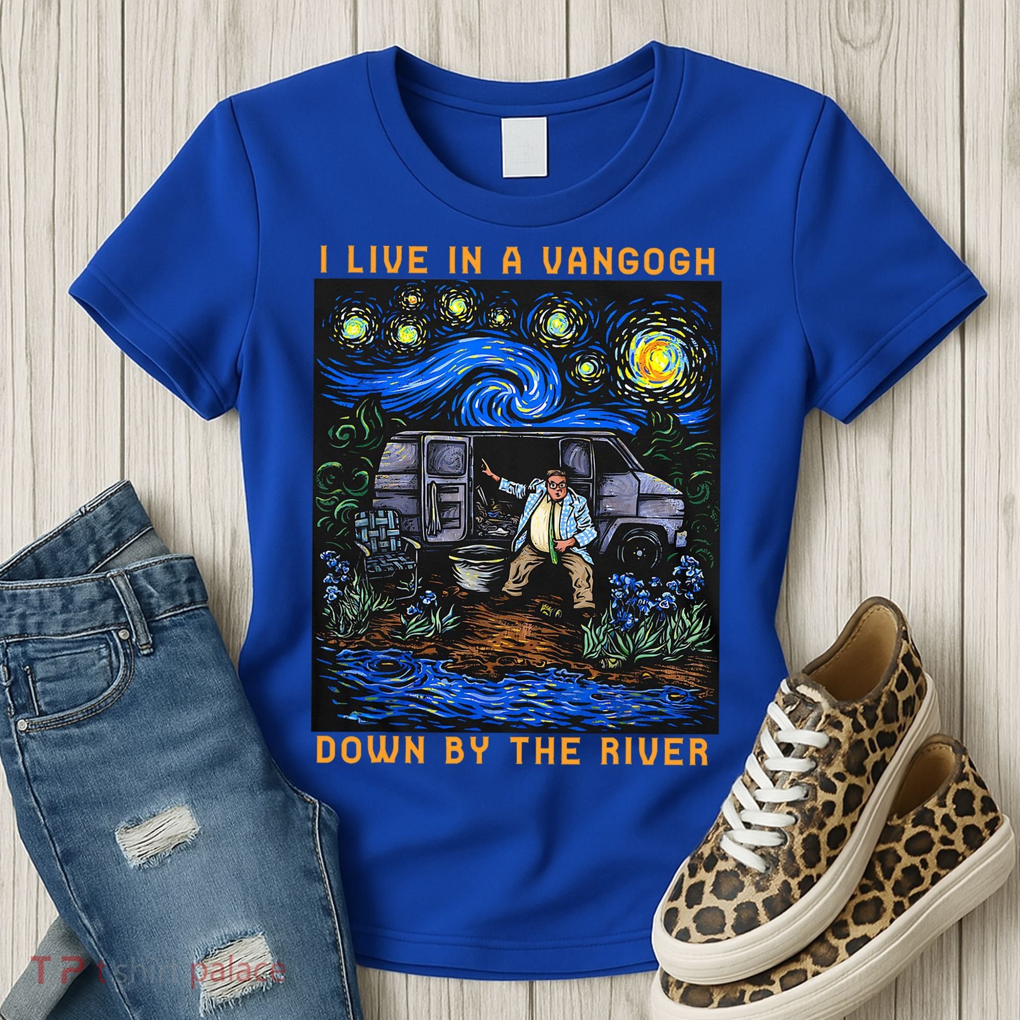 I Live In A Van Gogh Downby The River Women's T-Shirt
