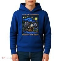 I Live In A Van Gogh Downby The River Kids Hoodie thumb 4