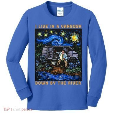 I Live In A Van Gogh Downby The River Kids Long Sleeve Shirt