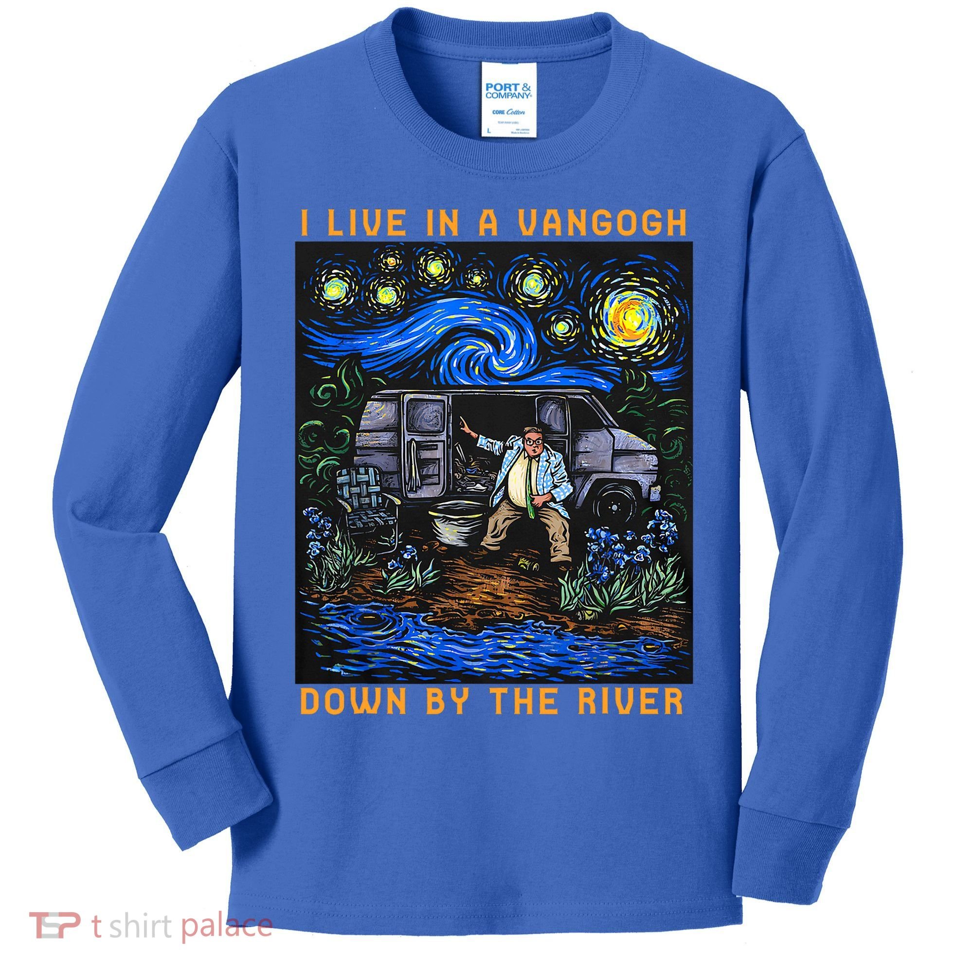 I Live In A Van Gogh Downby The River Kids Long Sleeve Shirt