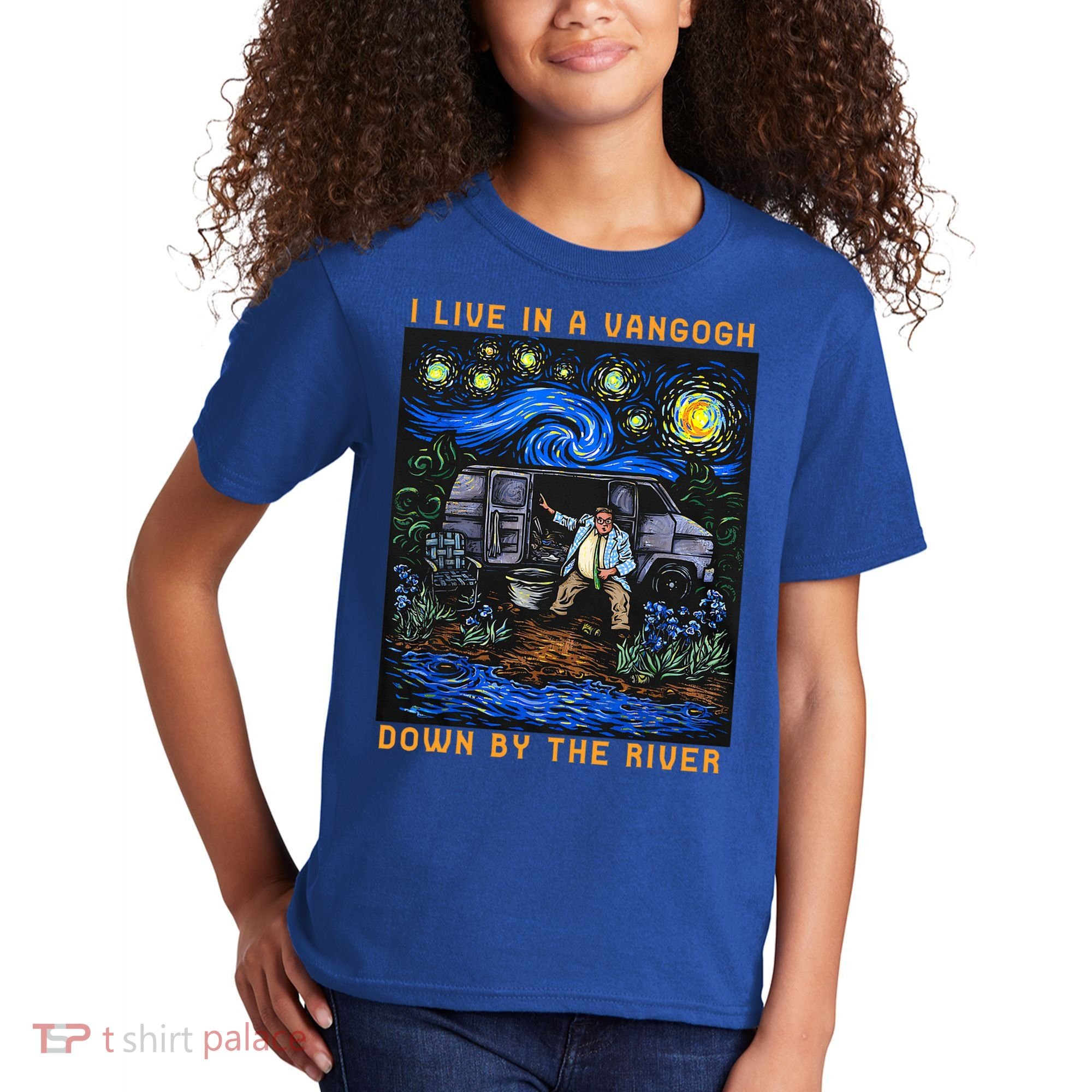 I Live In A Van Gogh Downby The River Kids T-Shirt