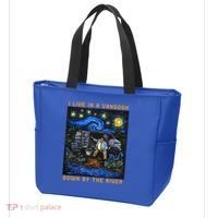 I Live In A Van Gogh Downby The River Tote Bag thumb 3