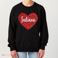I Love Indiana Usa Red Heart Gift Women's Sweatshirt thumb 0