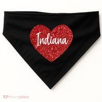 I Love Indiana Usa Red Heart Gift USA-Made Doggie Bandana thumb 0