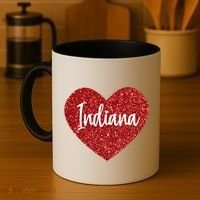 I Love Indiana Usa Red Heart Gift Coffee Mug thumb 4