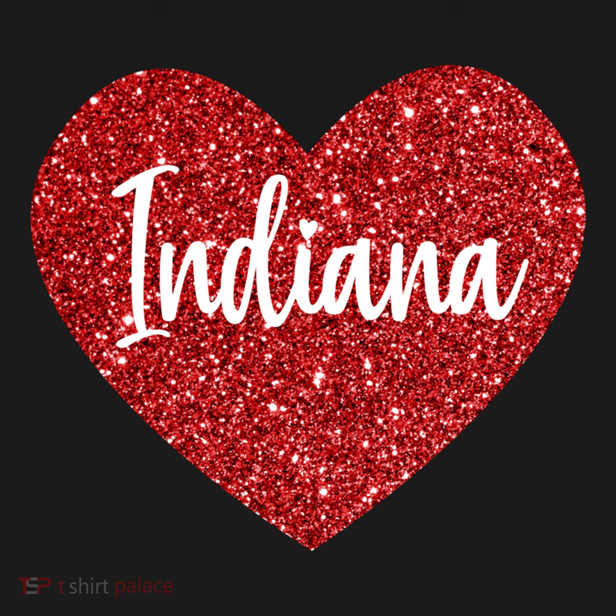 I Love Indiana Usa Red Heart Gift Women's Hoodie
