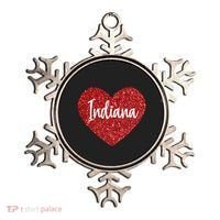 I Love Indiana Usa Red Heart Gift Ornament thumb 0