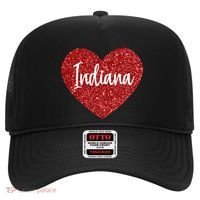 I Love Indiana Usa Red Heart Gift Hat thumb 0