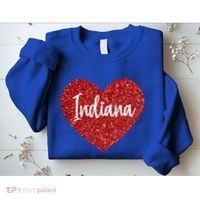 I Love Indiana Usa Red Heart Gift Sweatshirt thumb 2