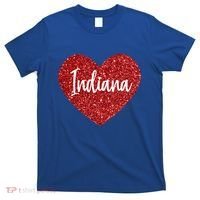 I Love Indiana Usa Red Heart Gift T-Shirt thumb 0