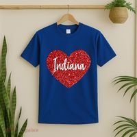 I Love Indiana Usa Red Heart Gift T-Shirt thumb 2