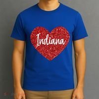 I Love Indiana Usa Red Heart Gift T-Shirt thumb 3