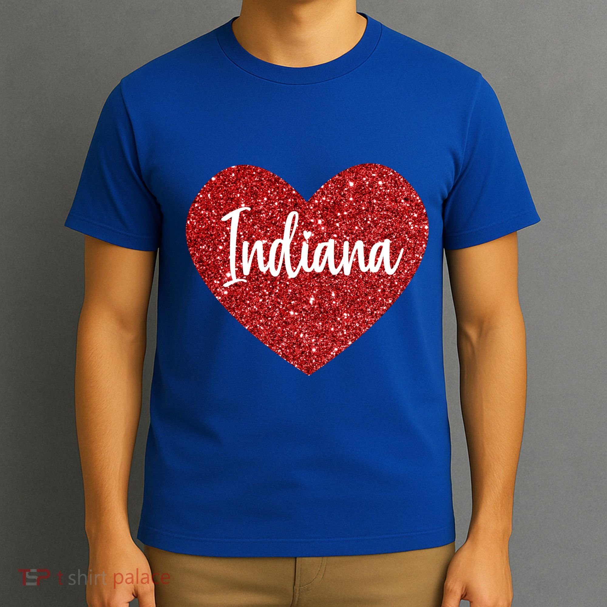 I Love Indiana Usa Red Heart Gift T-Shirt
