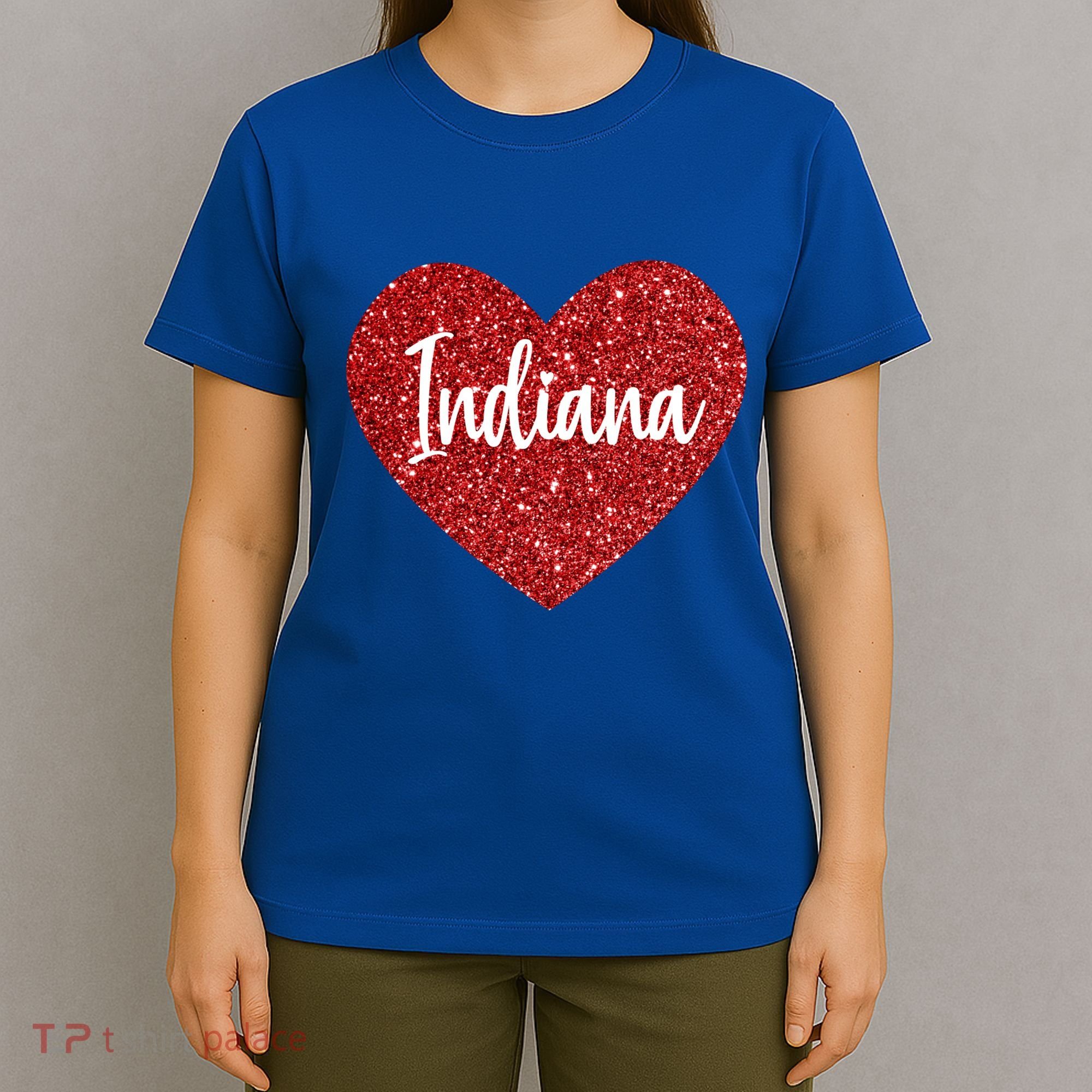 I Love Indiana Usa Red Heart Gift T-Shirt