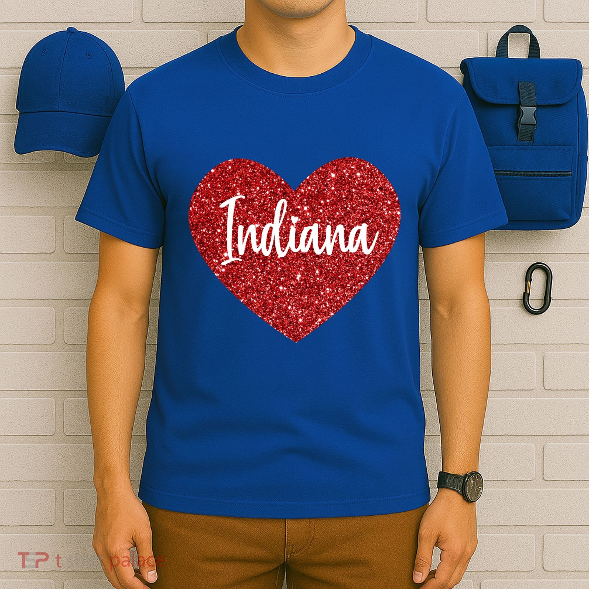I Love Indiana Usa Red Heart Gift T-Shirt