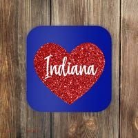 I Love Indiana Usa Red Heart Gift Coaster thumb 0