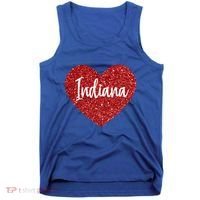 I Love Indiana Usa Red Heart Gift Tank Top thumb 0