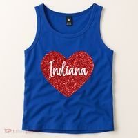 I Love Indiana Usa Red Heart Gift Tank Top thumb 2
