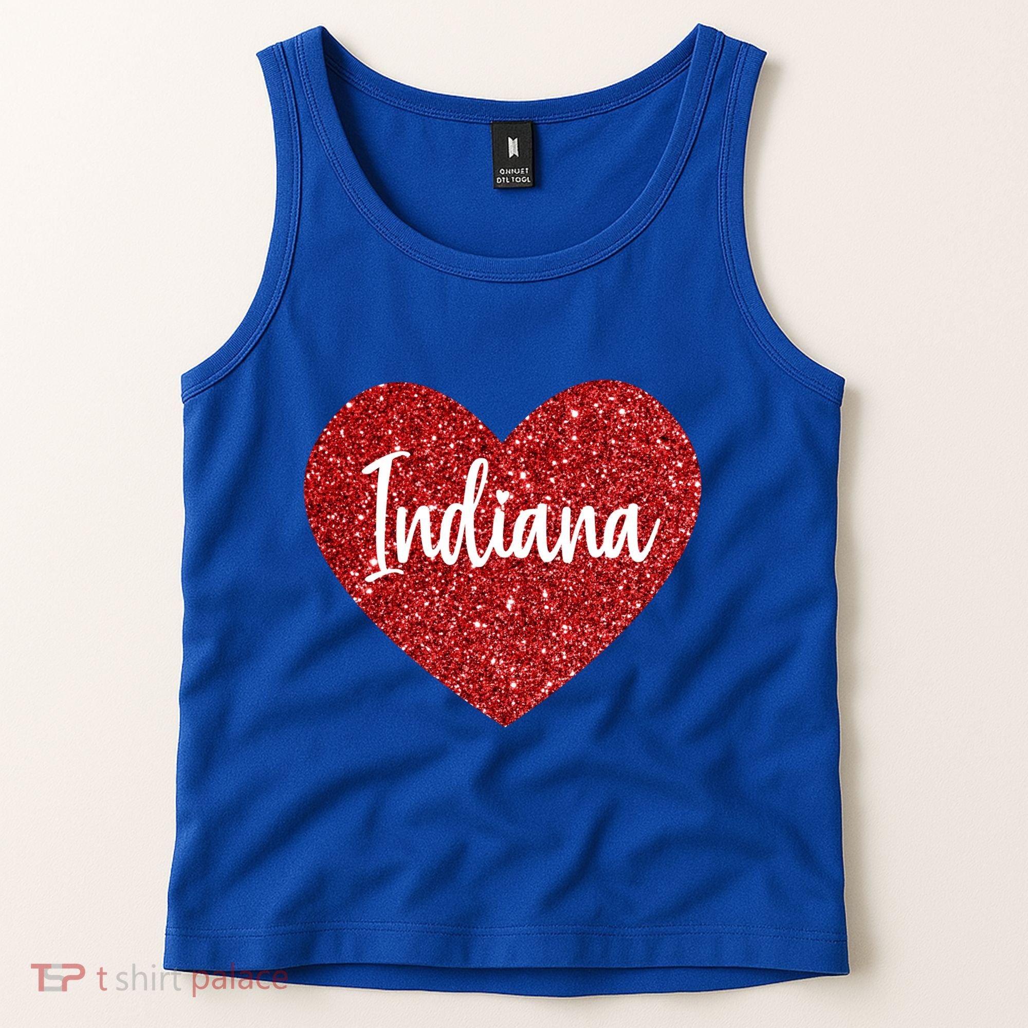 I Love Indiana Usa Red Heart Gift Tank Top