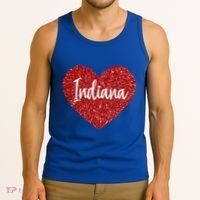 I Love Indiana Usa Red Heart Gift Tank Top thumb 3