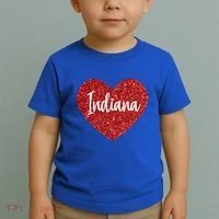 I Love Indiana Usa Red Heart Gift Toddler T-Shirt thumb 2
