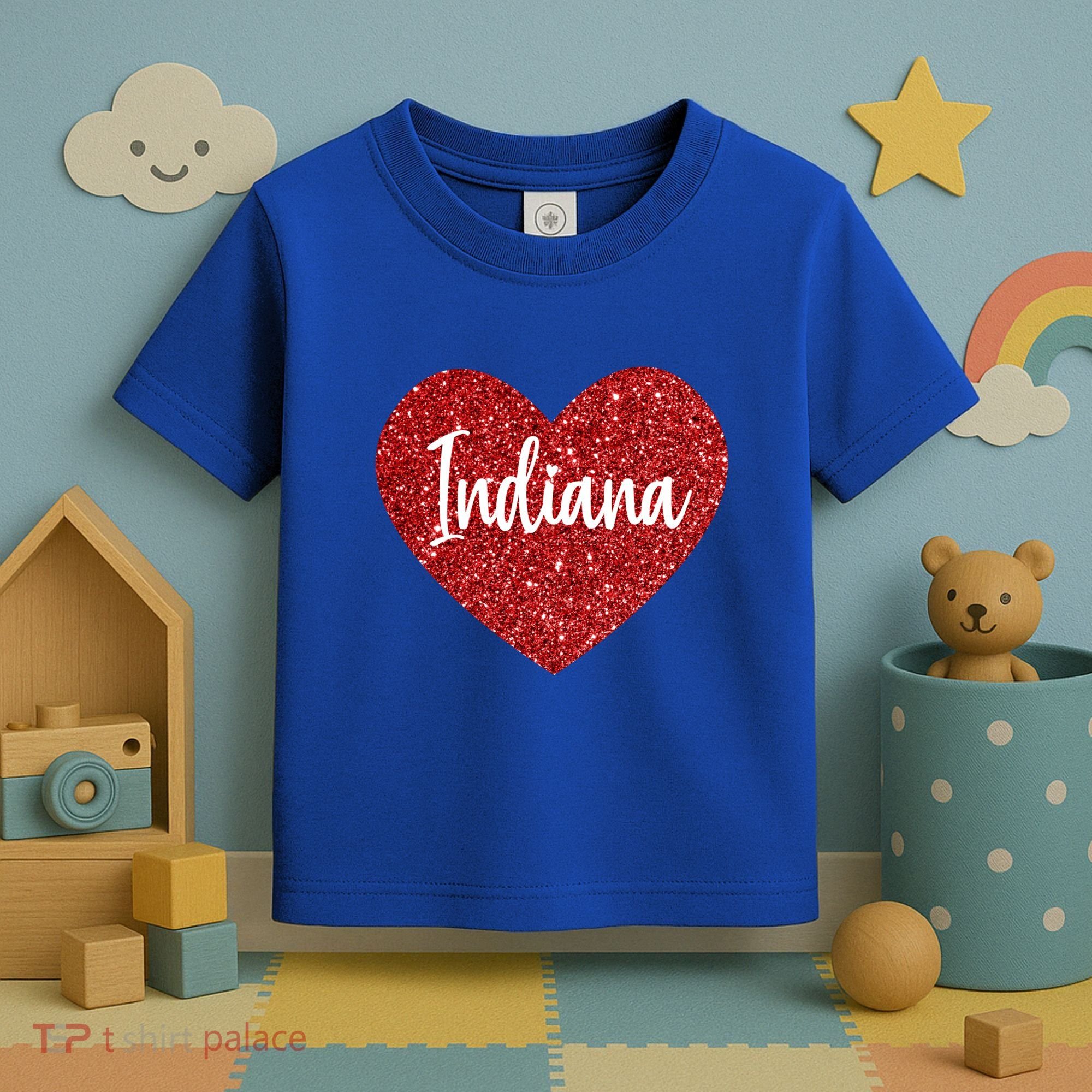 I Love Indiana Usa Red Heart Gift Toddler T-Shirt
