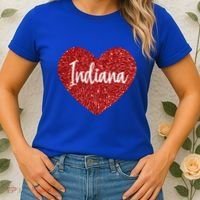 I Love Indiana Usa Red Heart Gift Women's T-Shirt thumb 2
