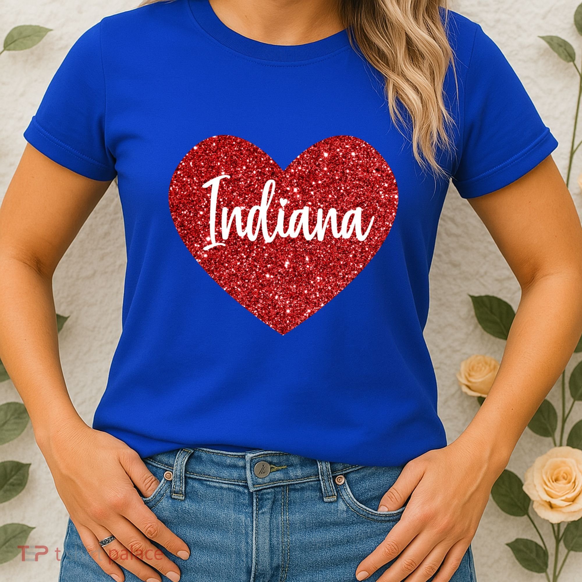 I Love Indiana Usa Red Heart Gift Women's T-Shirt
