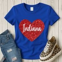 I Love Indiana Usa Red Heart Gift Women's T-Shirt thumb 3