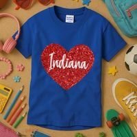 I Love Indiana Usa Red Heart Gift Kids T-Shirt thumb 3