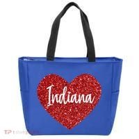 I Love Indiana Usa Red Heart Gift Tote Bag thumb 0