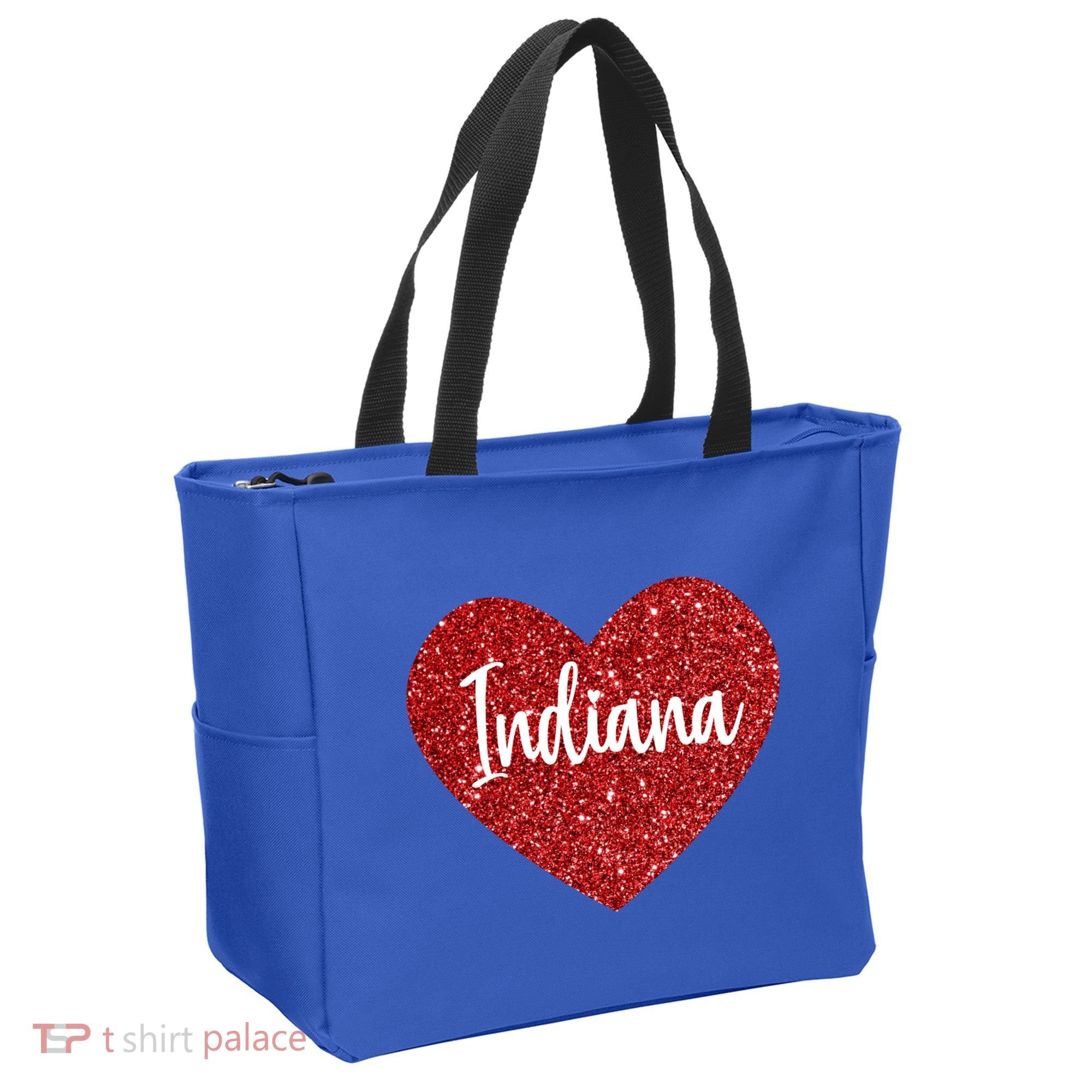 I Love Indiana Usa Red Heart Gift Tote Bag