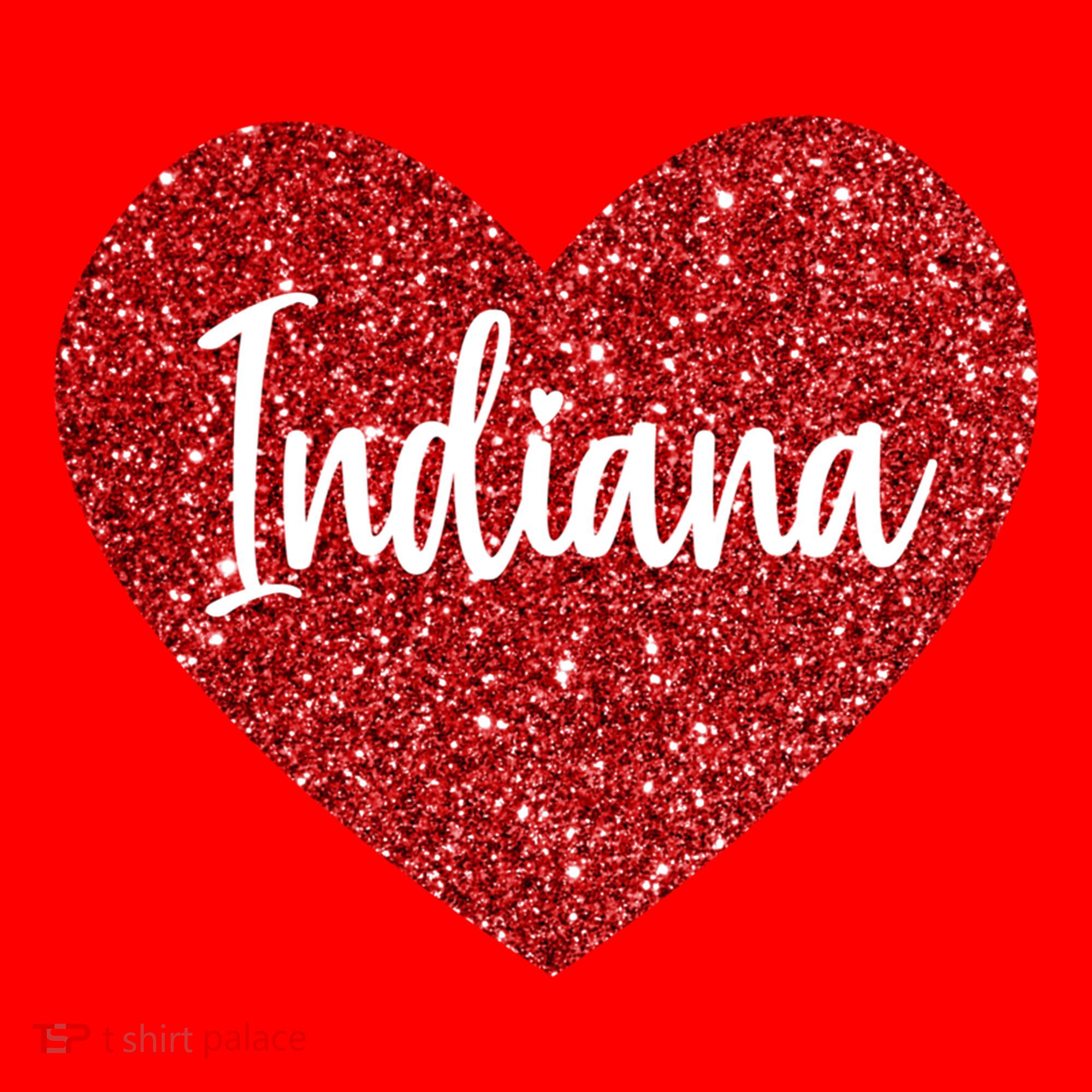I Love Indiana Usa Red Heart Gift Santa Hat