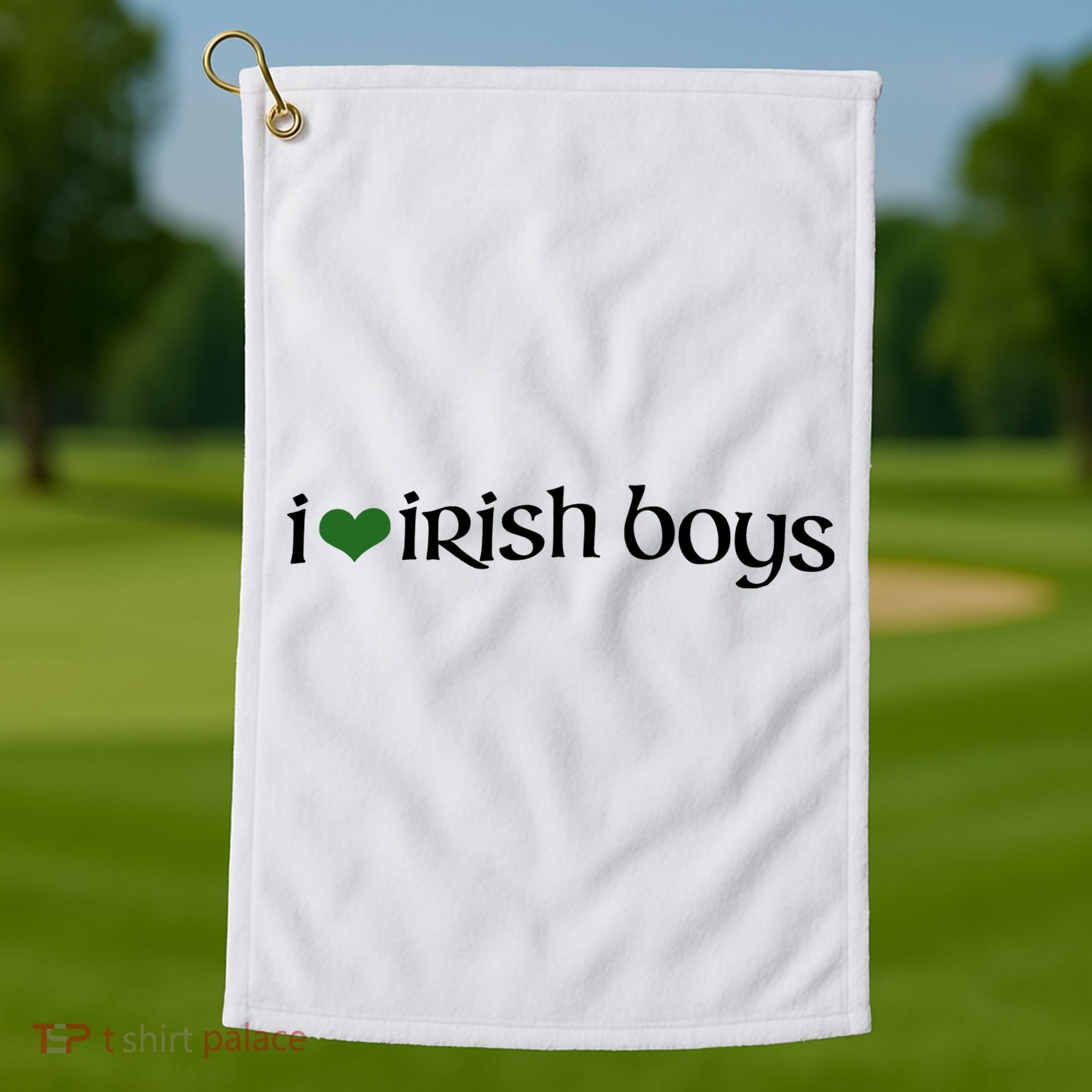 I Love Irish Boy Golf Towel