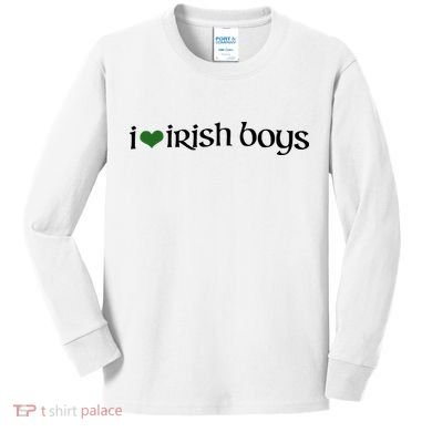 I Love Irish Boy Kids Long Sleeve Shirt